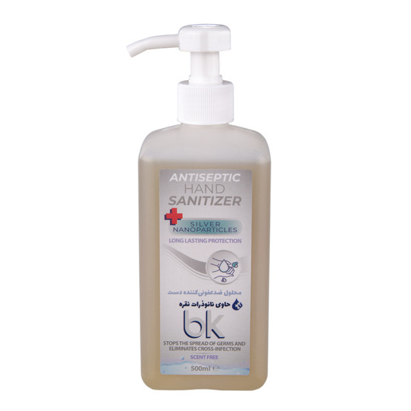 ژل ضدعفونی‌کننده دست نانوسیلوری بی‌کی مدل ws765 حجم ۵۰۰ میلی‌لیتر