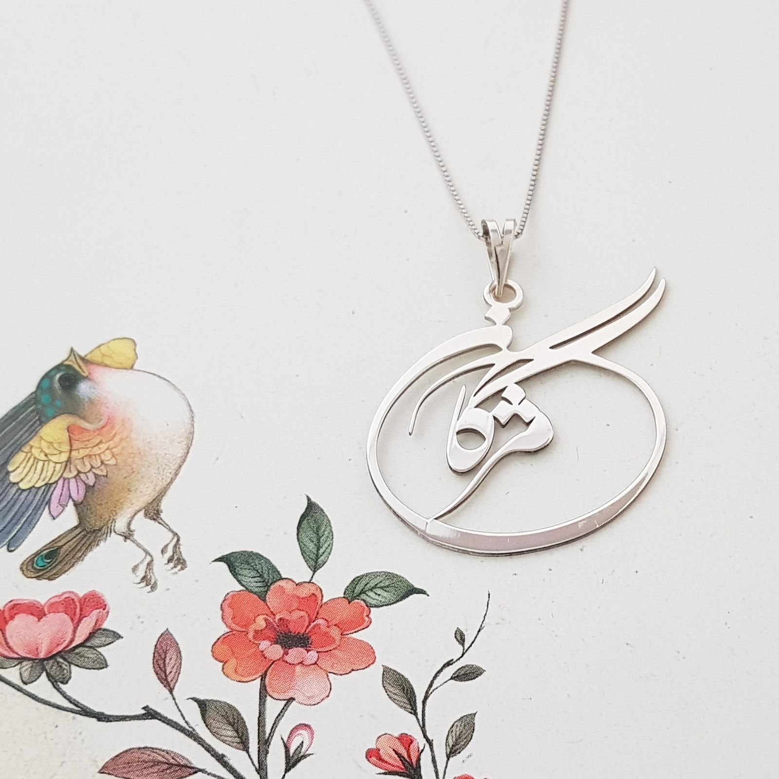  گردنبند نقره زنانه ترمه 1 طرح مژگان کد A-591 -  - 3