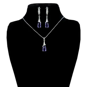  نیم ست نقره زنانه آی جواهر طرح اشک کد 77341NN