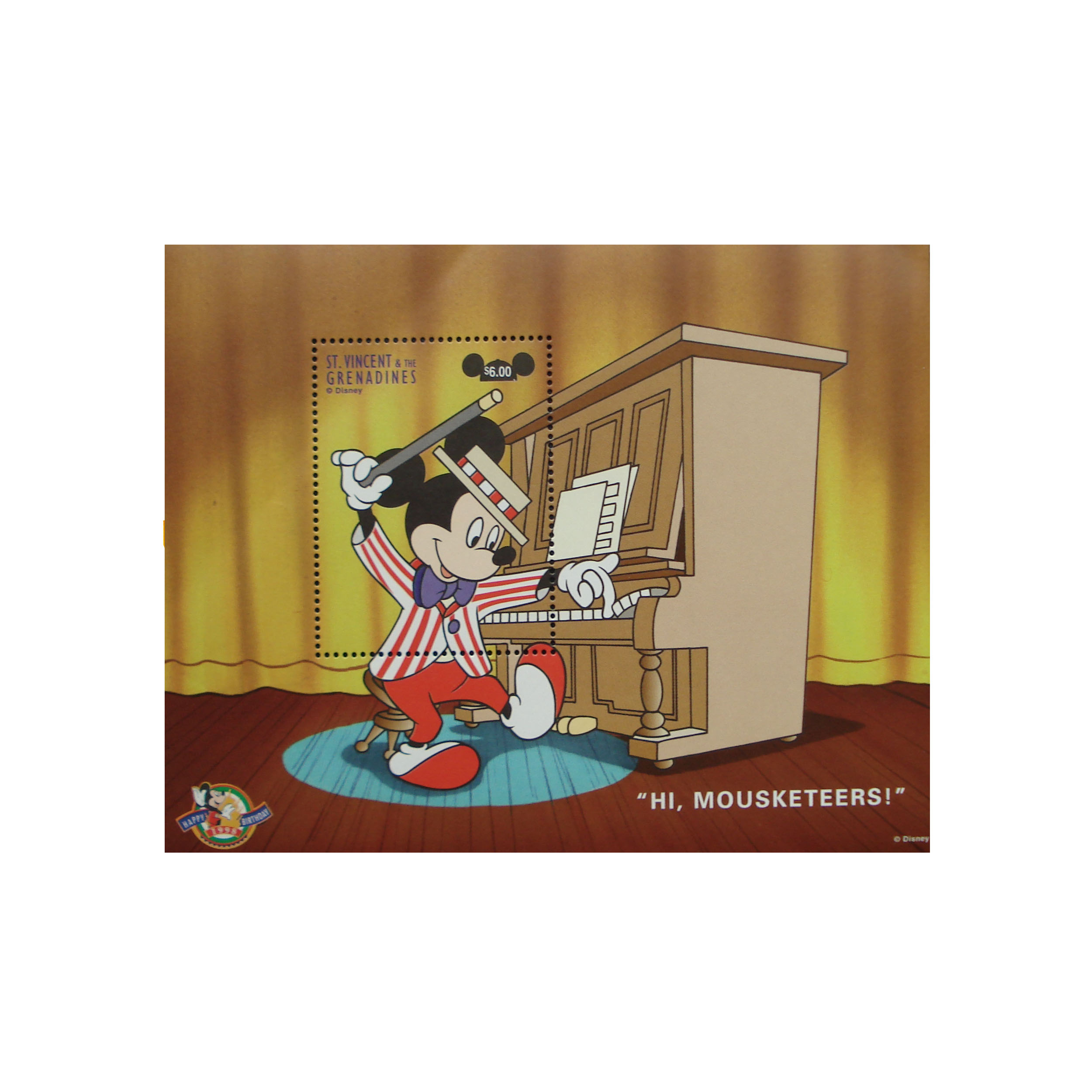 تمبر یادگاری طرح میکی موس مدل MICKY & PIANO