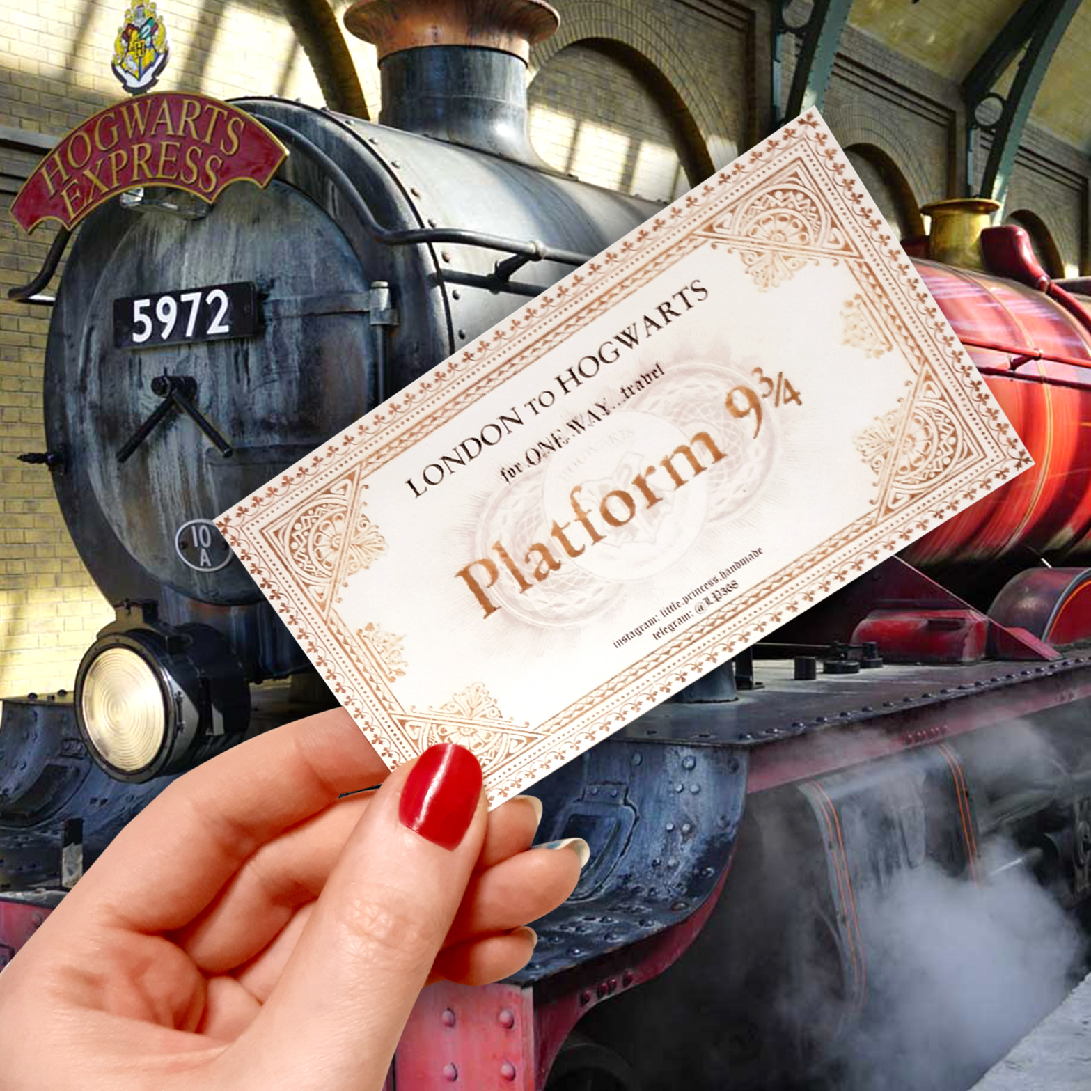 چوب دستی هری پاتر کد P01 به همراه کارت قطار