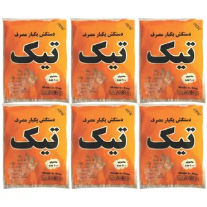 دستکش یکبار مصرف تیک مدل H5 بسته 6 عددی