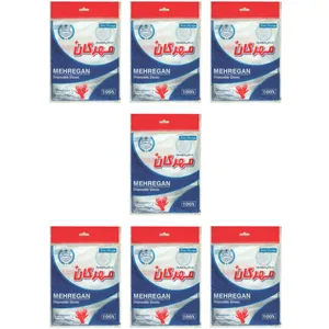 دستکش یکبار مصرف مهرگان مدل MG-100 بسته 7 عددی