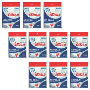 دستکش یکبار مصرف مهرگان مدل MG-100 بسته 10 عددی