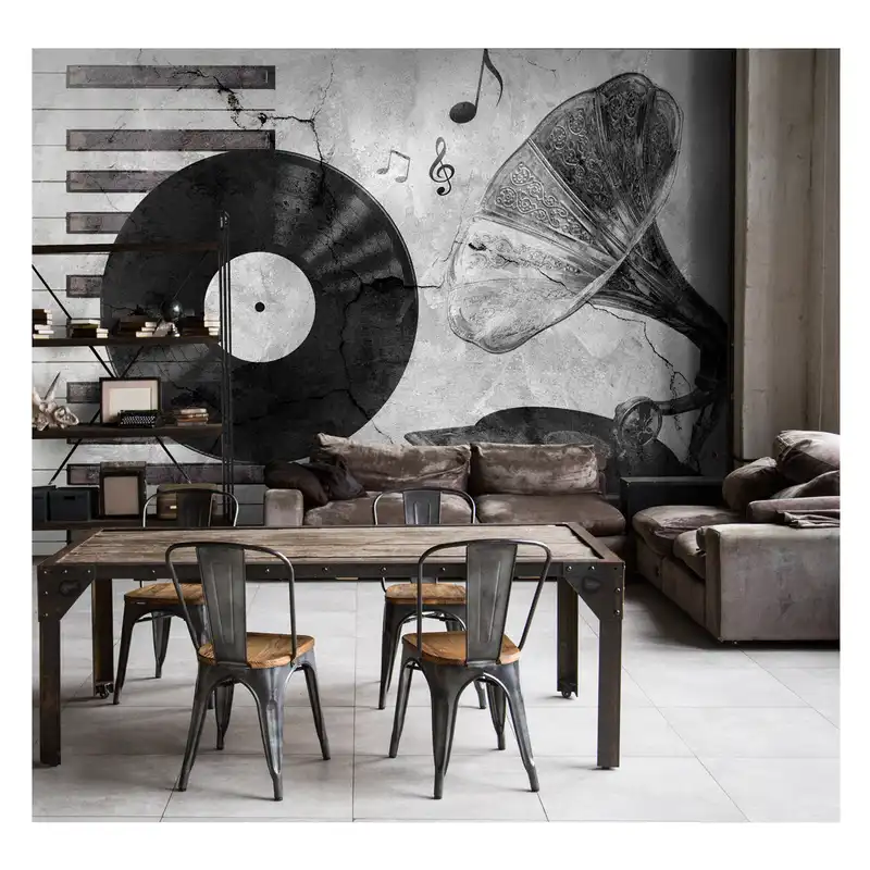 پوستر دیواری طرح موسیقی و گرامافون کد pb149