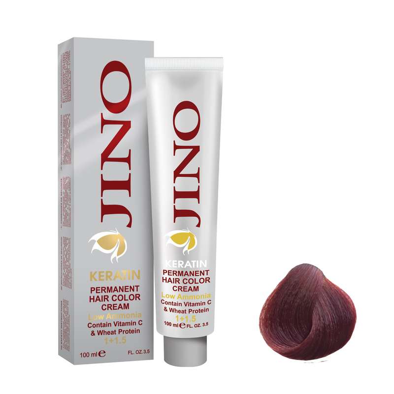 رنگ مو ژینو سری Red Violet شماره 6.62 حجم 100 میلی لیتر رنگ بلوند شرابی تیره