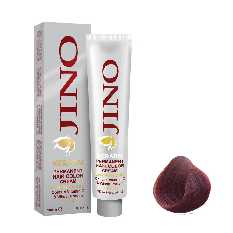 رنگ مو ژینو سری Red Violet شماره 6.62 حجم 100 میلی لیتر رنگ بلوند شرابی تیره