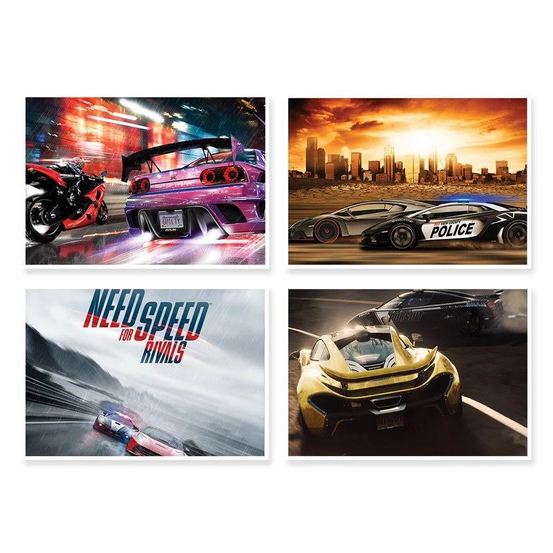 پوستر طرح Need For Speed کد A-1651 مجموعه 4 عددی