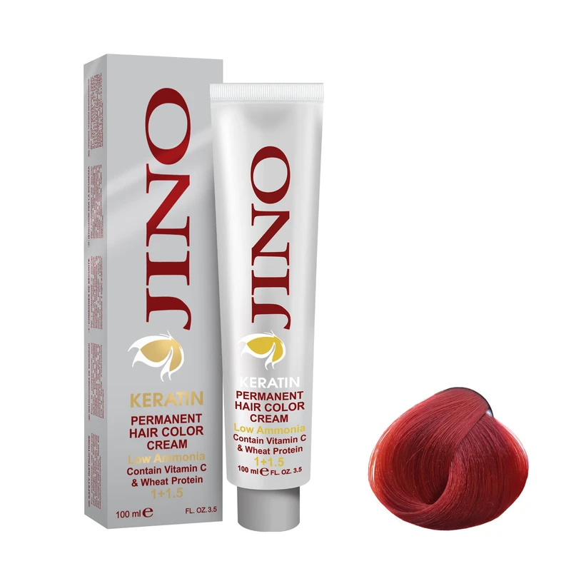 رنگ مو ژینو سری Fire Red شماره 5.66 حجم 100 میلی لیتر رنگ قهوه ای قرمز آتشی روشن