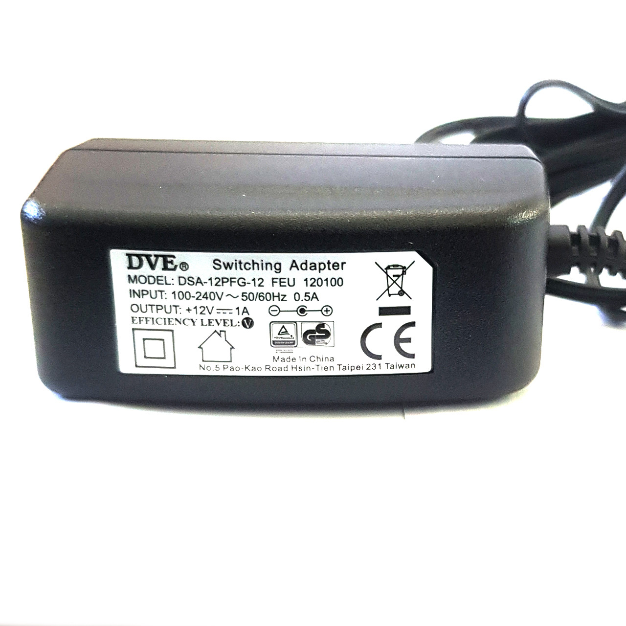 آداپتور 12 ولت 1 آمپر دی وی ای مدل DSA-12PFG-12
