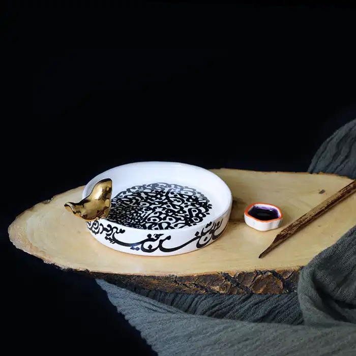 پیش دستی سرامیکی مدل سیاه مشق