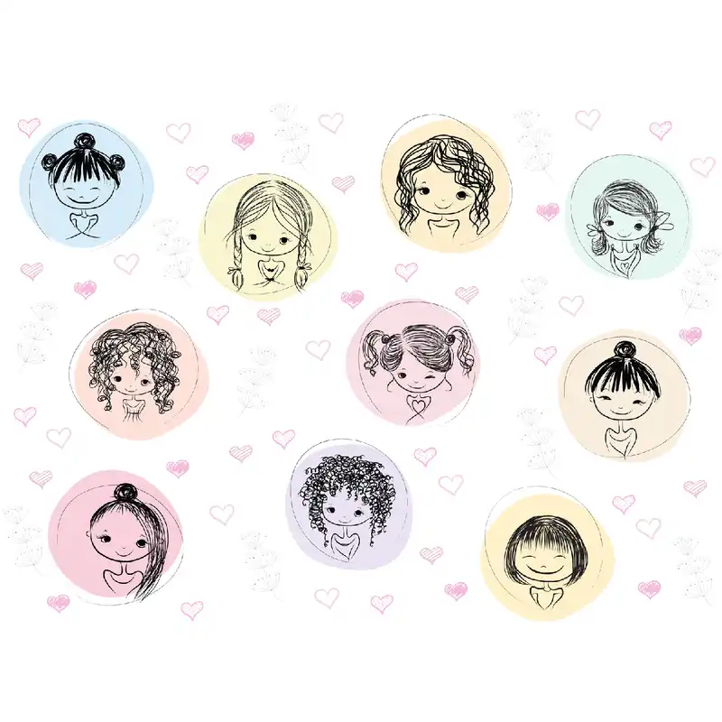 پوستر دیواری اتاق کودک طرح دختر کوچولوها کد pk101