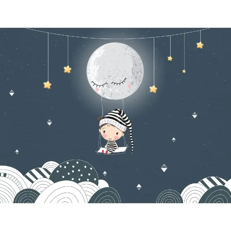 پوستر دیواری  طرح دخترک و ماه کد pk102