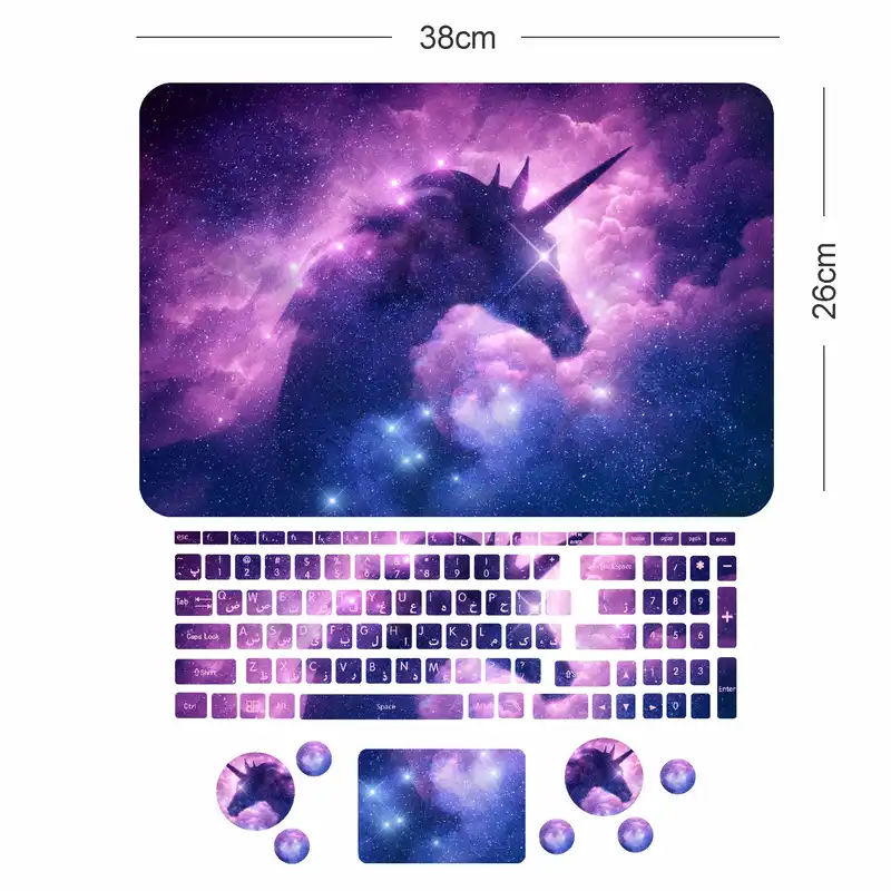 استیکر لپ تاپ کد uni-corn01 به همراه برچسب حروف فارسی کیبورد