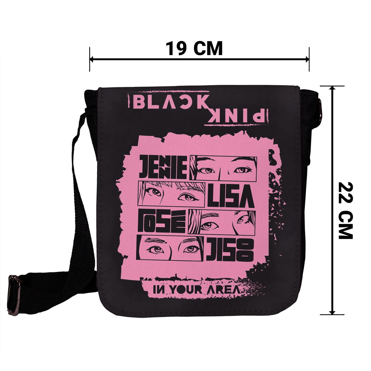 کیف دوشی دخترانه طرح black pink کد 1051