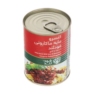 کنسرو مایه ماکارونی فودلند با سس و قارچ - 380 گرم