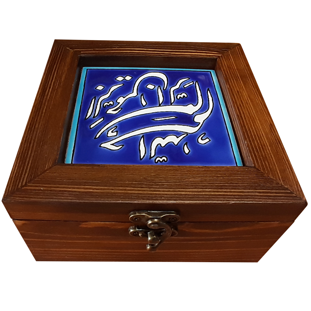 جعبه کاشی کاری طرح بسم الله کد 0186