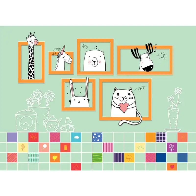 پوستر دیواری اتاق کودک طرح گربه کد pk109