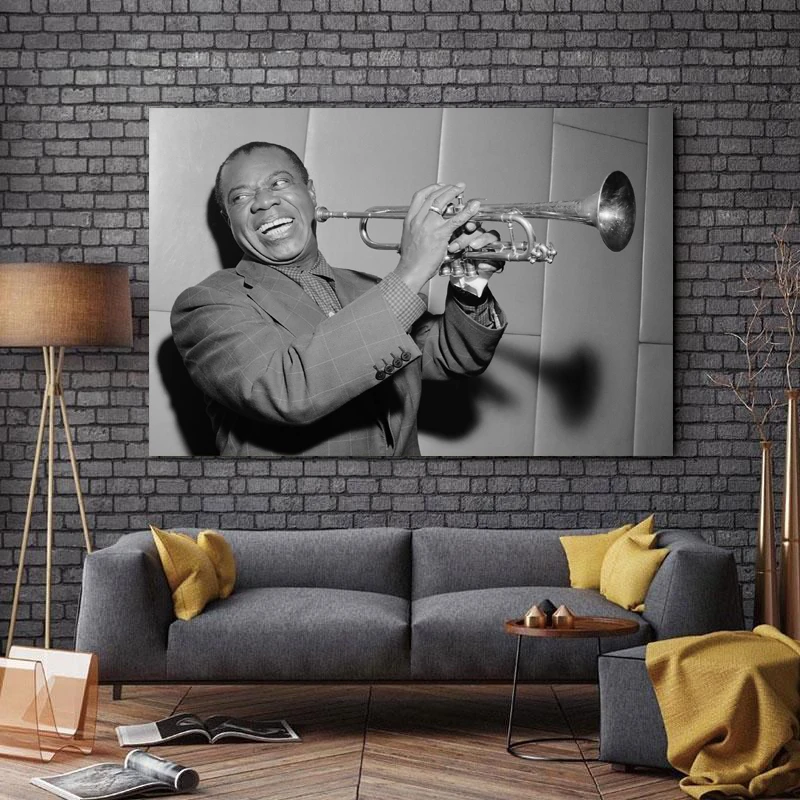 تابلو شاسی طرح بزرگان موسیقی مدل Louis Armstrong کد A54