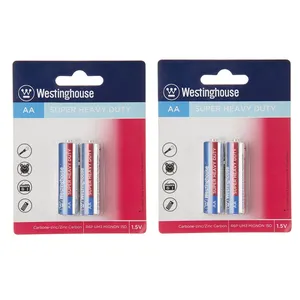 Westinghouse Super Heavy Duty R6P UM3 AA Battery Pack of 4