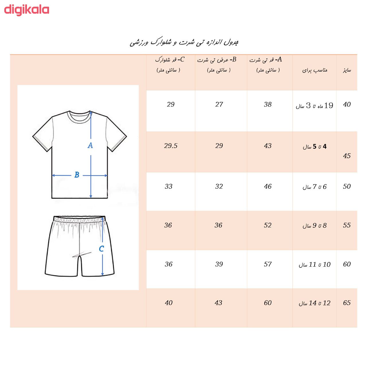 ست پیراهن و شورت ورزشی پسرانه طرح پاری سن ژرمن main 1 3