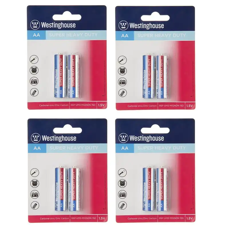 باتری قلمی وستینگهاوس مدل Super Heavy Duty R6P UM3 بسته 8 عددی