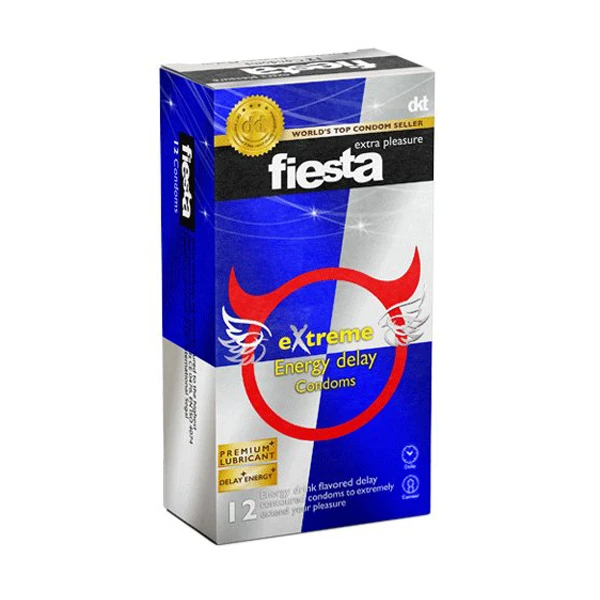 کاندوم  فیستا مدل extreme energy delay بسته 12 عددی