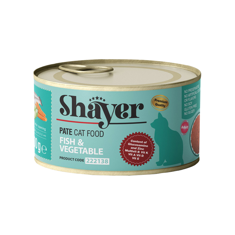 کنسرو غذای گربه شایر مدل Fish&Vegetable وزن 200 گرم