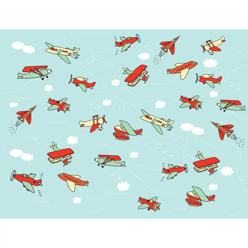 پوستر دیواری اتاق کودک طرح هواپیماها و پرواز کد pk137