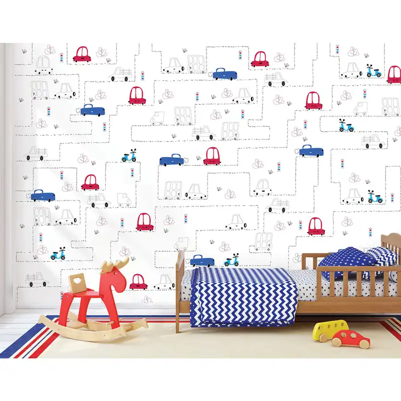 پوستر دیواری اتاق کودک طرح وسایل نقلیه کد pk138