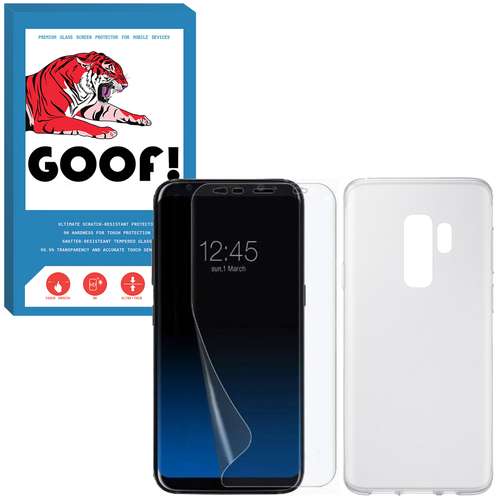 کاور مدل CLR-001 مناسب برای گوشی موبایل سامسونگ Galaxy S9 به همراه محافظ صفحه نمایش گوف مدل TPG-002