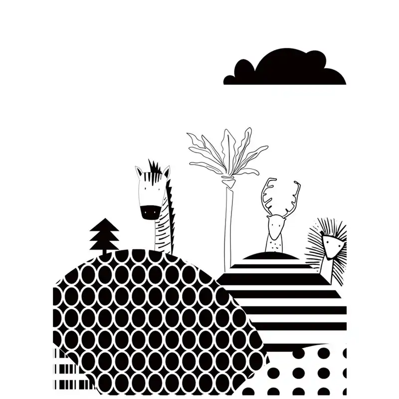 پوستر دیواری اتاق کودک طرح جنگل و حیوانات کد pk139