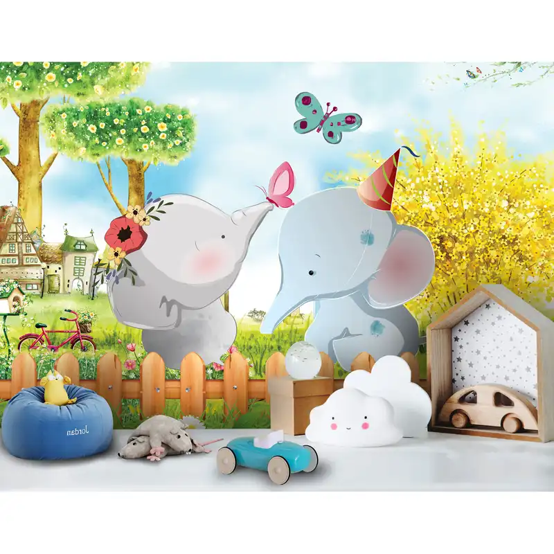 پوستر دیواری اتاق کودک طرح فیل کوچولوها کد pk148