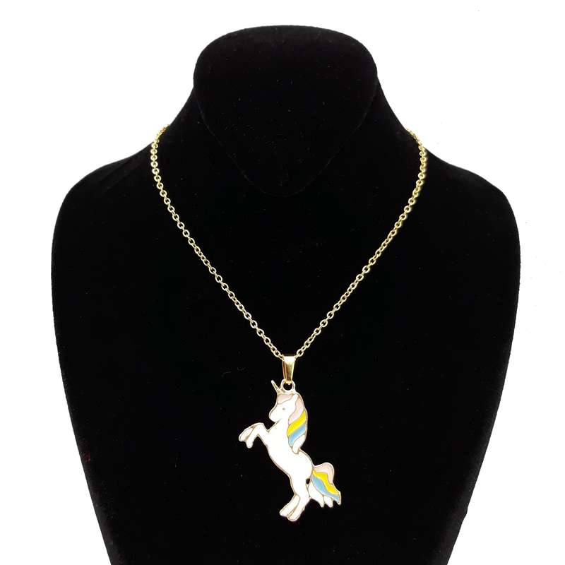 گردنبند دخترانه طرح تک شاخ کد 800 گردنبند دخترانه طرح تک شاخ کد 800