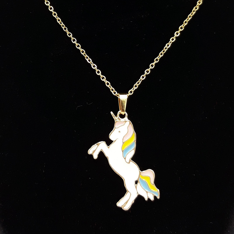 گردنبند دخترانه طرح تک شاخ کد 800 گردنبند دخترانه طرح تک شاخ کد 800