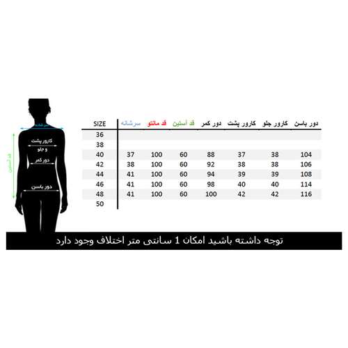 مانتو زنانه مانتو ولیعصر مدل نیلدا کد 49322