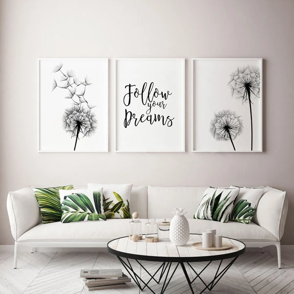 تابلو سالی وود طرح قاصدک رویاها کد T110503 مجموعه 3 عددی