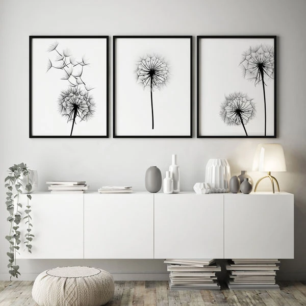 تابلو سالی وود طرح پرتره قاصدک ها کد T110510 مجموعه 3 عددی