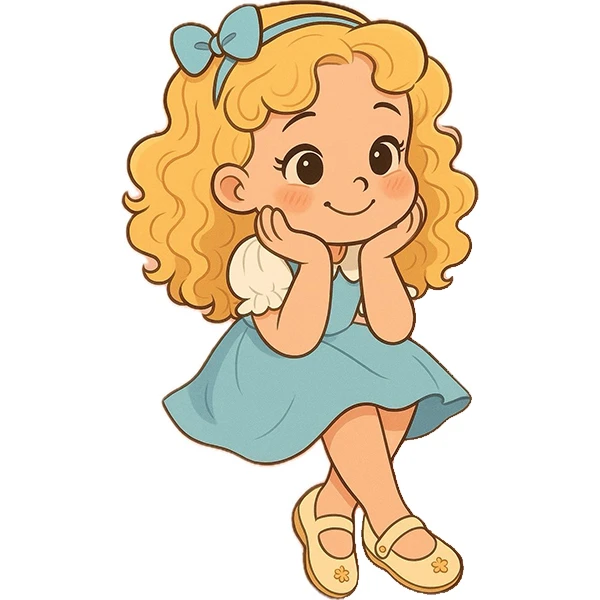 استیکر پارچه و لباس پاد آفرین طرح کارتونی دختر کوچولو کد 5524