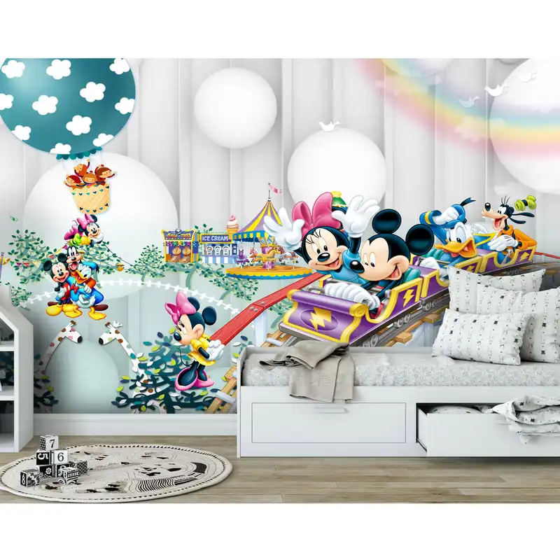 پوستر دیواری اتاق کودک طرح میکی موس و مینی موس کد pk155