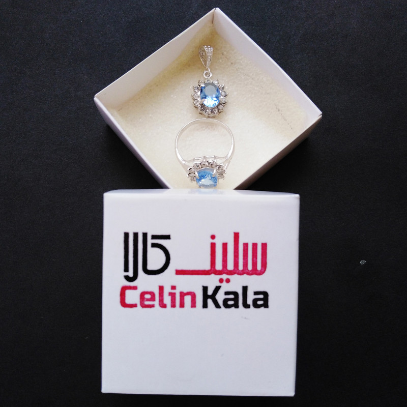 نیم ست نقره زنانه سلین کالا مدل Ce-topaz9