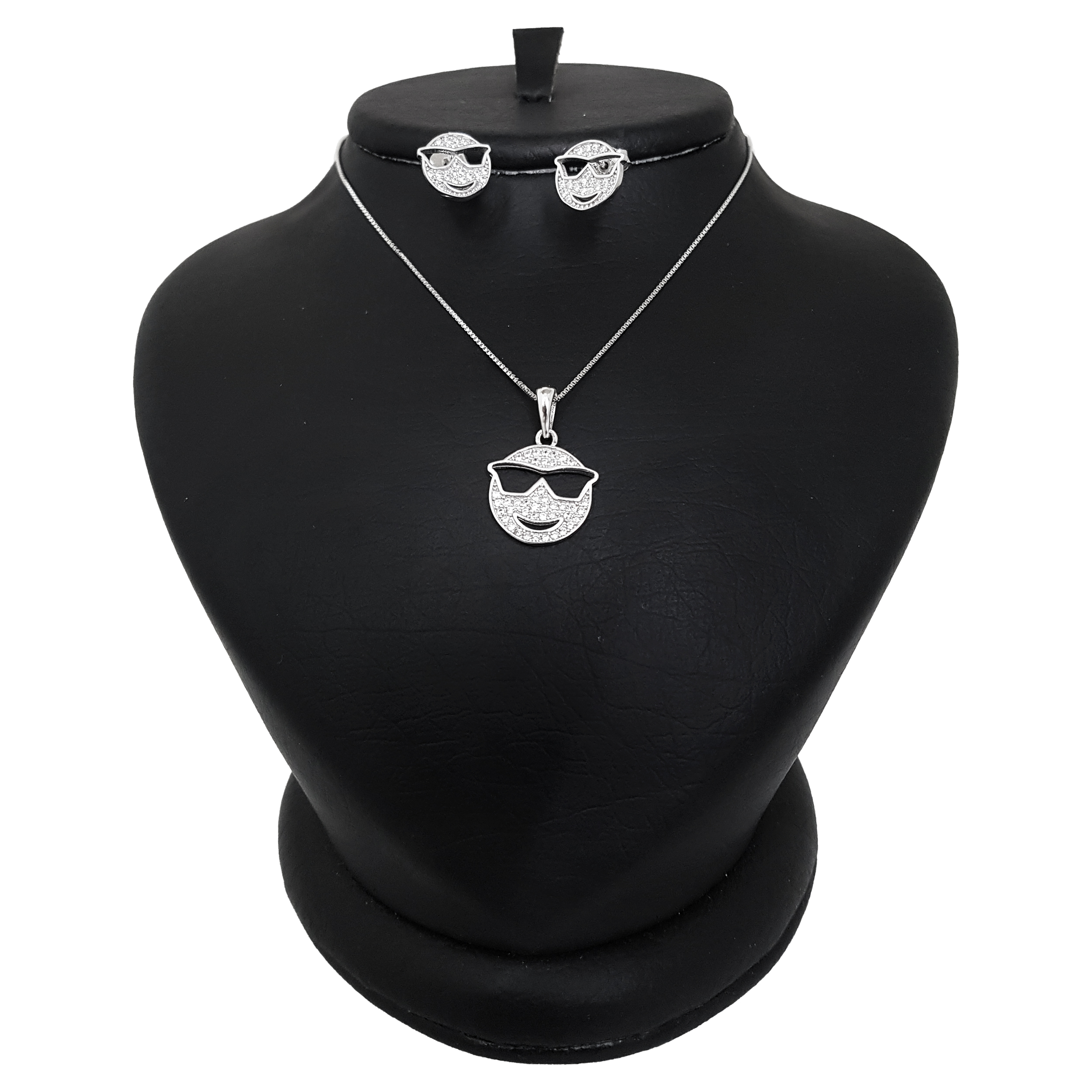 نیم ست نقره زنانه ترمه 1 طرح ایموجی کد NS 1022