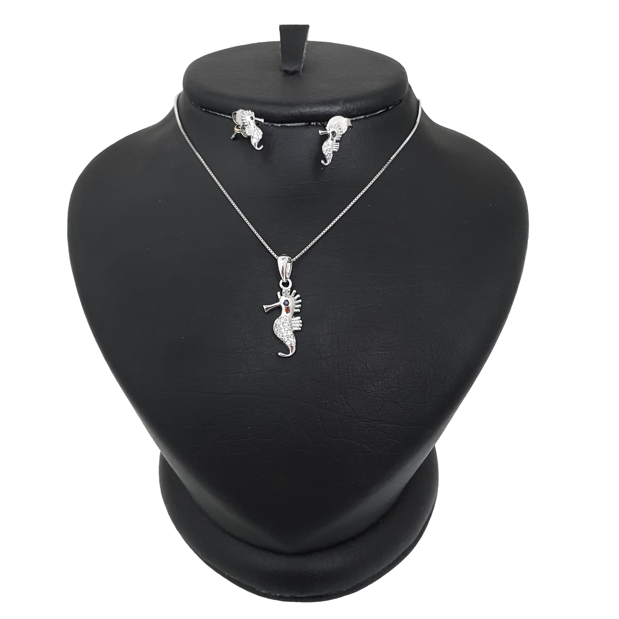  نیم ست نقره زنانه ترمه 1 طرح اسب دریایی کد NS-1026