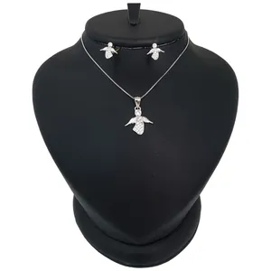  نیم ست نقره زنانه ترمه 1 طرح فرشته کد NS-1035