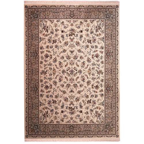 فرش ماشینی زمرد مشهد طرح افشان زمینه کرم