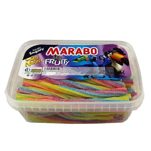 پاستیل پیچشی شکری میوه ای ترش مارابو - 900 گرم