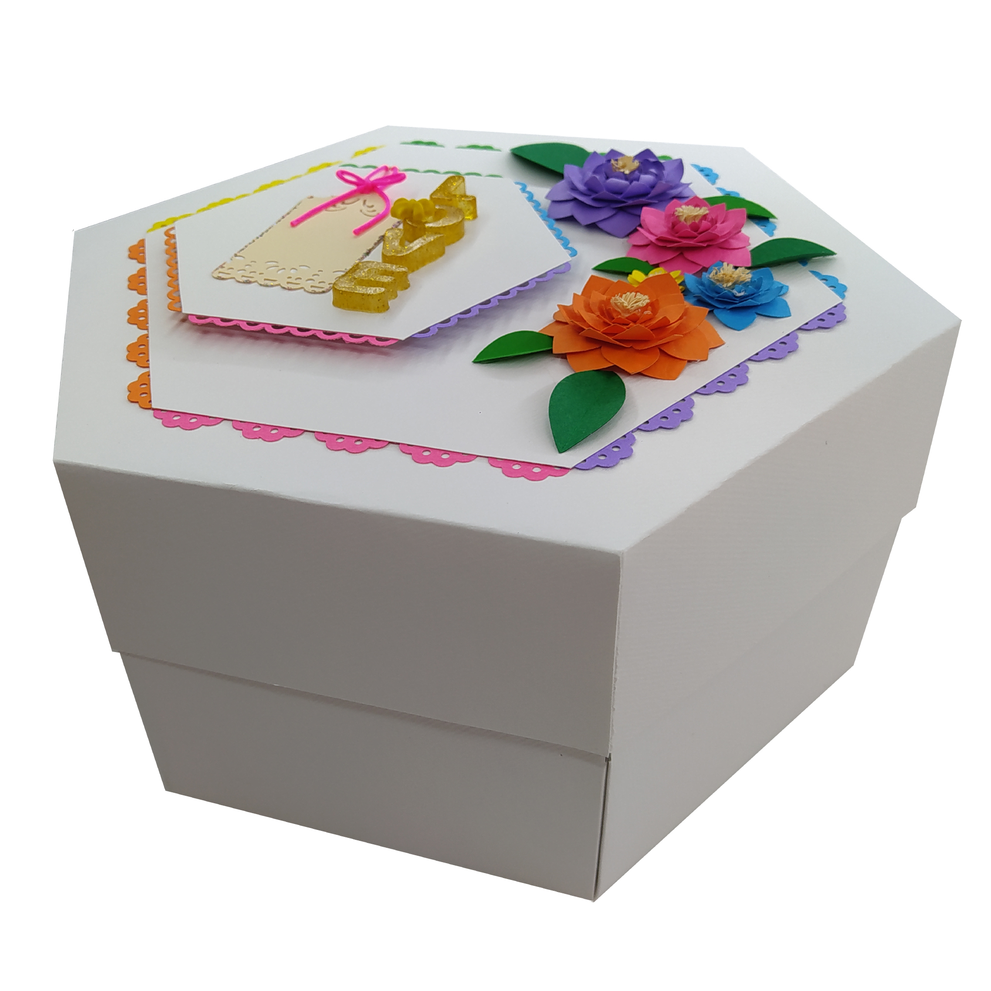 جعبه هدیه مدل سورپرایز طرح رنگین کمان