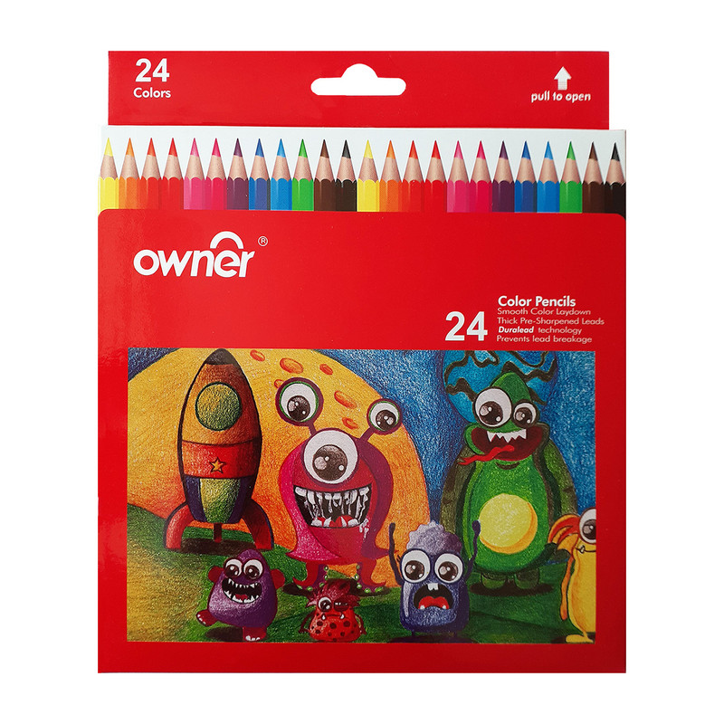 مداد رنگی 24 رنگ اونر مدل 141624 Monsters