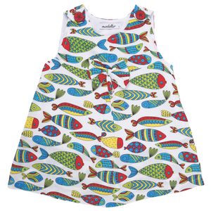 نقد و بررسی پیراهن دخترانه مدلا طرح ماهی کد D1984 توسط خریداران