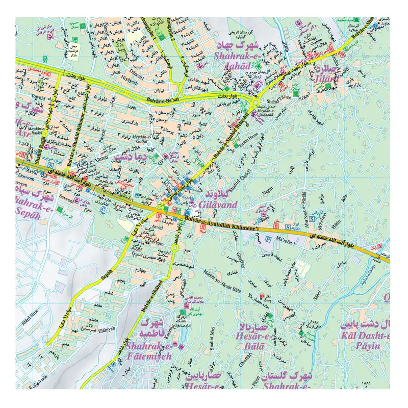 نقشه گردشگری شهر دماوند گیتاشناسی نوین کد 1631